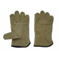 Dunkelgelbes Rindspaltleder Gerade Daumen Driver Work Glove-9201